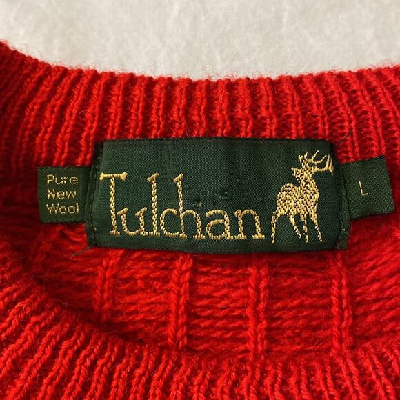 Tulchan Great Britain Women’s Vintage Pure Wool Red Parrot Sweater Large - Picture 3 of 9